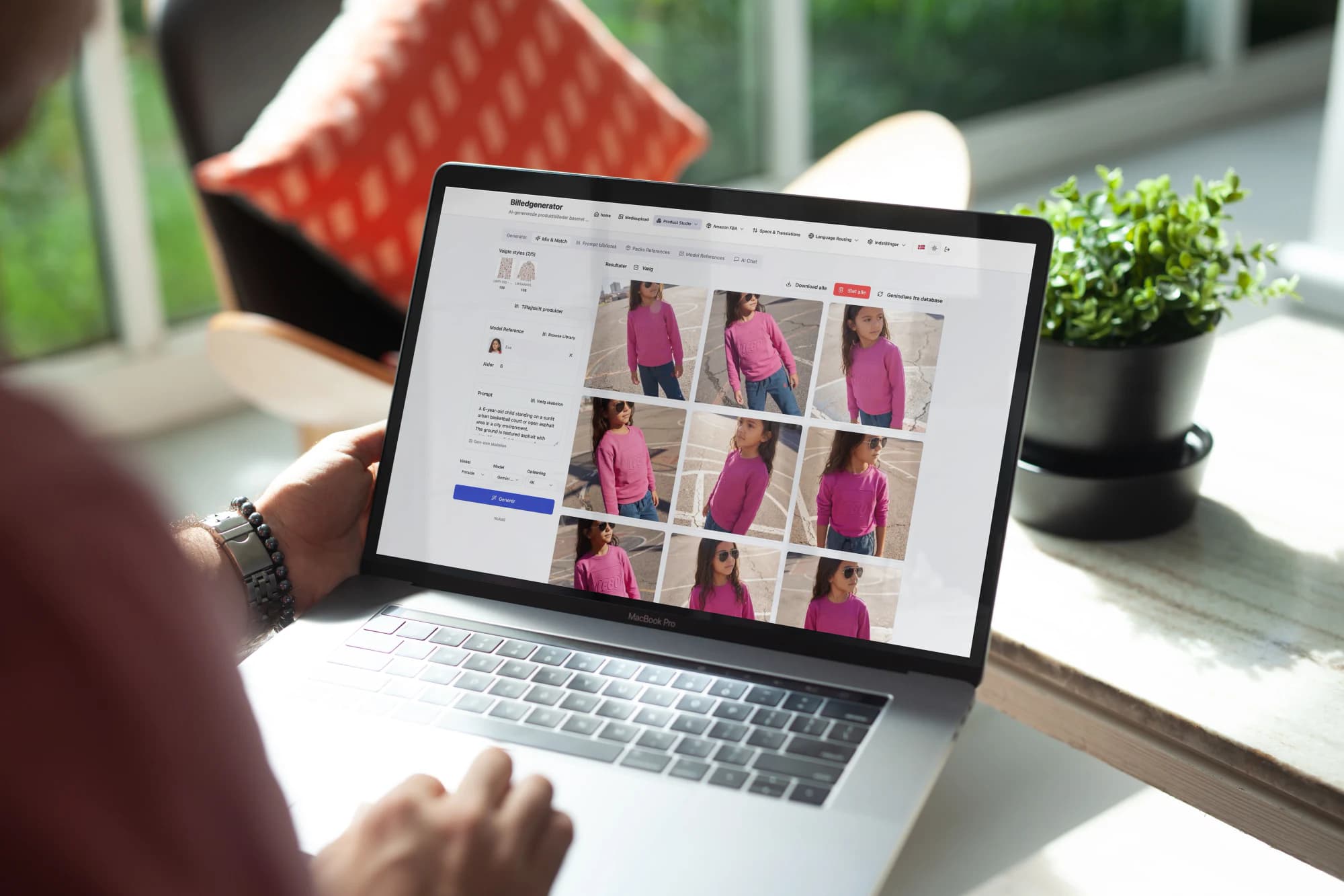 AI Product Content Studio generating consistent lifestyle product images